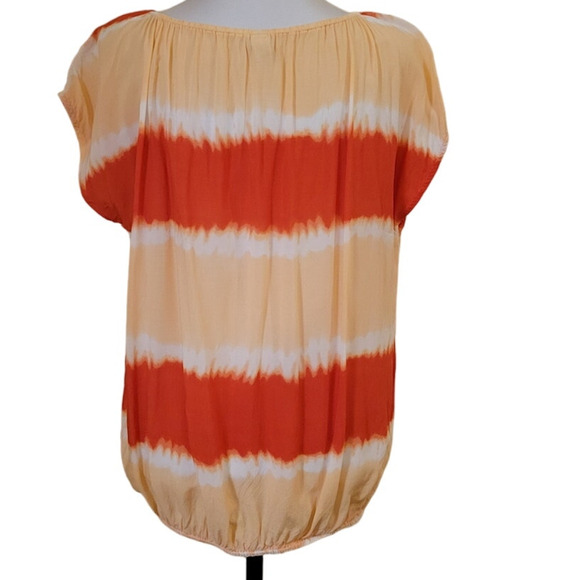 Ombre Peasant Top Summer Beachy Boho Hippie Tie Dye‎ Lightweight Groovy Size M - Picture 2 of 5